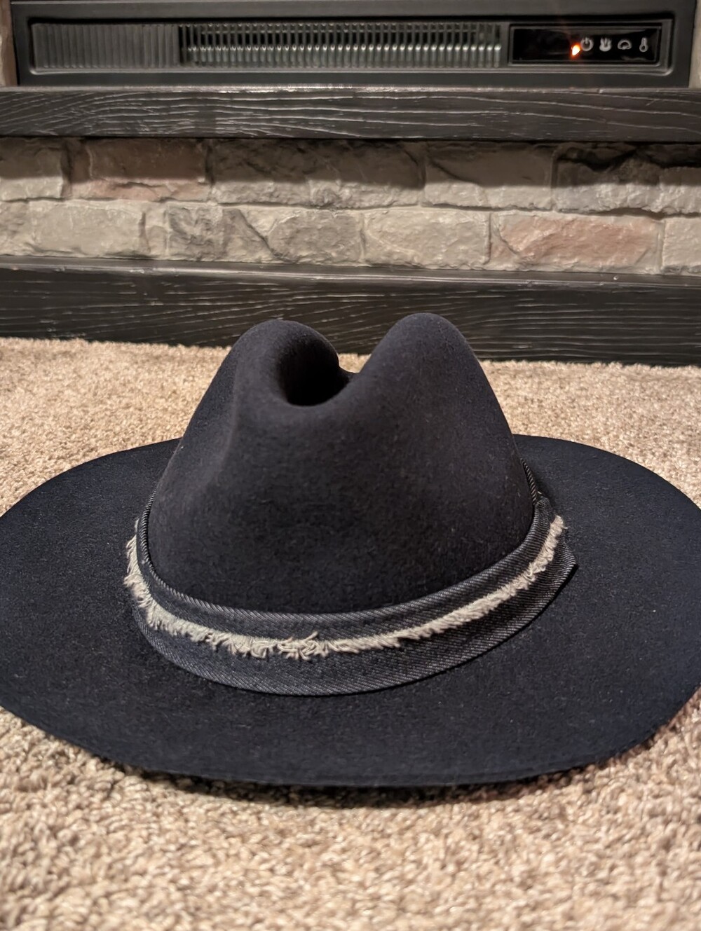 Banana Republic Fedora Hat - Blue W/Denim Wrap